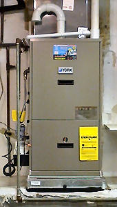 York 95% Gas Furnace - Typical Garage Installation